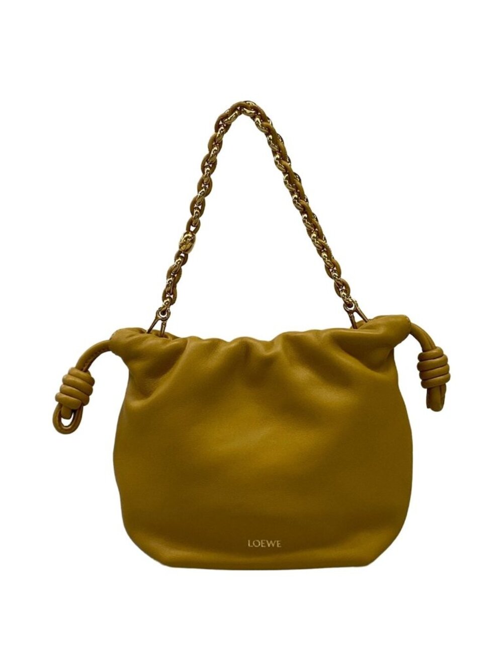 Loewe Flamenco Perth Mini Sahara Drawstring Mini Bag Chain Handle Lambskin